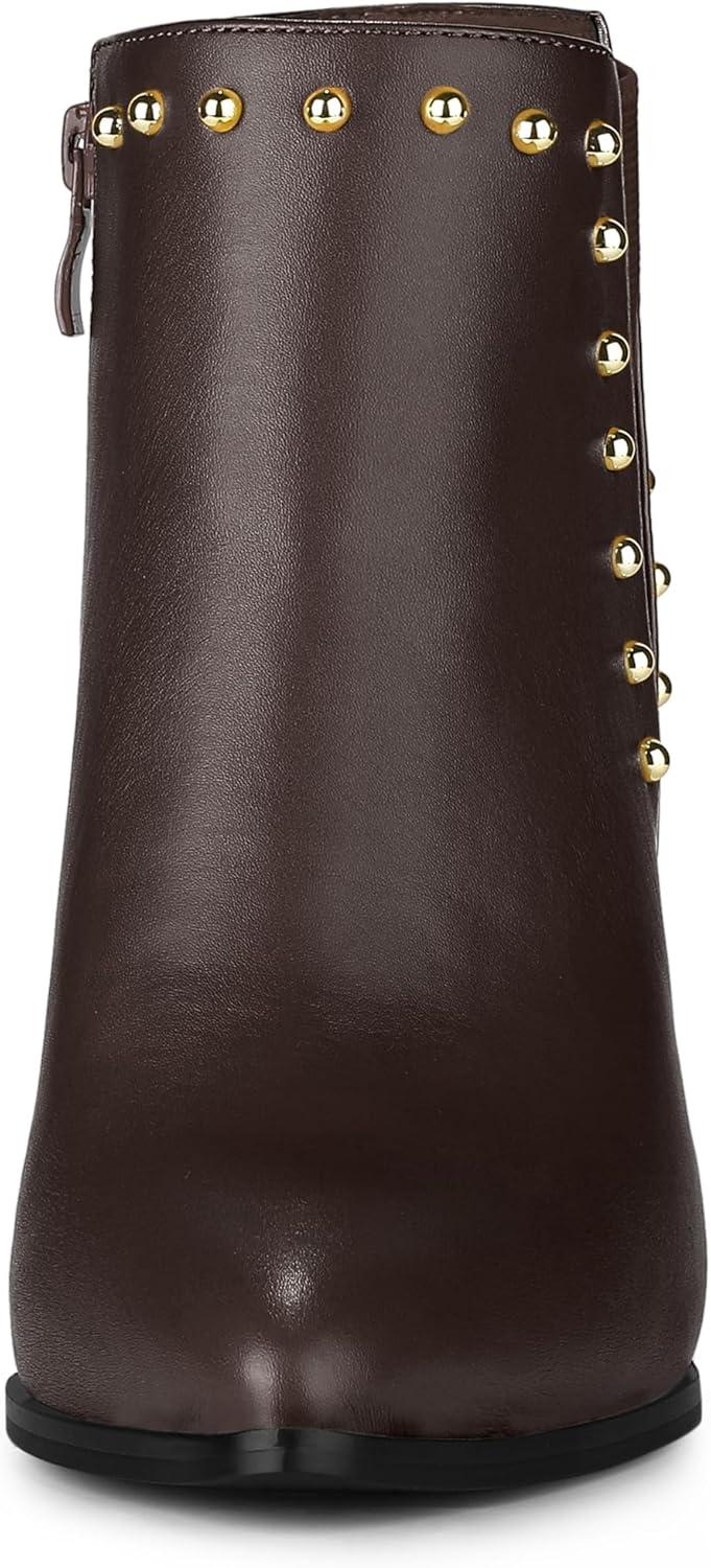 imageAllegra K Womens Pointed Toe Stiletto Heels Heel Chelsea Ankle BootsCoffee