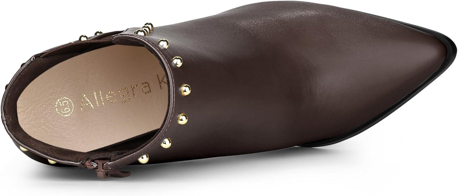 imageAllegra K Womens Pointed Toe Stiletto Heels Heel Chelsea Ankle BootsCoffee