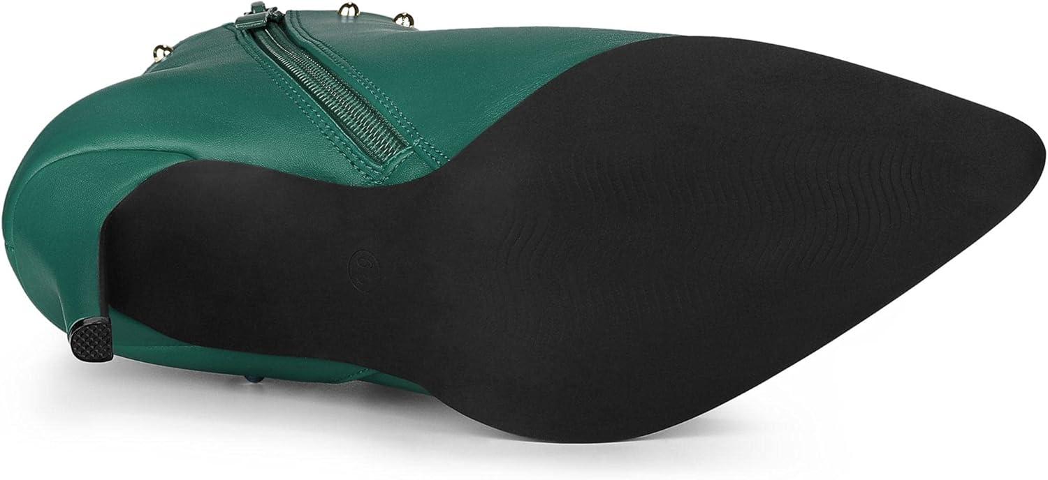 imageAllegra K Womens Pointed Toe Stiletto Heels Heel Chelsea Ankle BootsEmerald Green