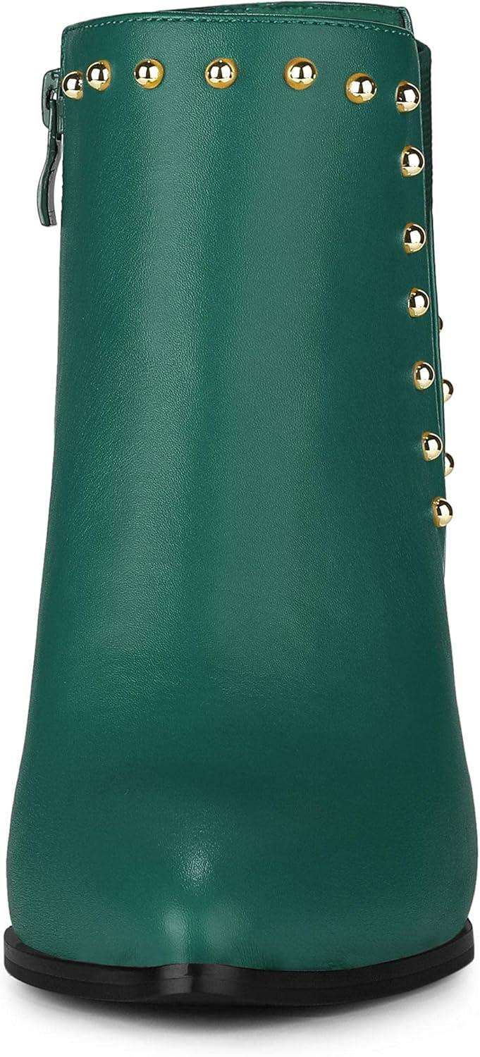 imageAllegra K Womens Pointed Toe Stiletto Heels Heel Chelsea Ankle BootsEmerald Green