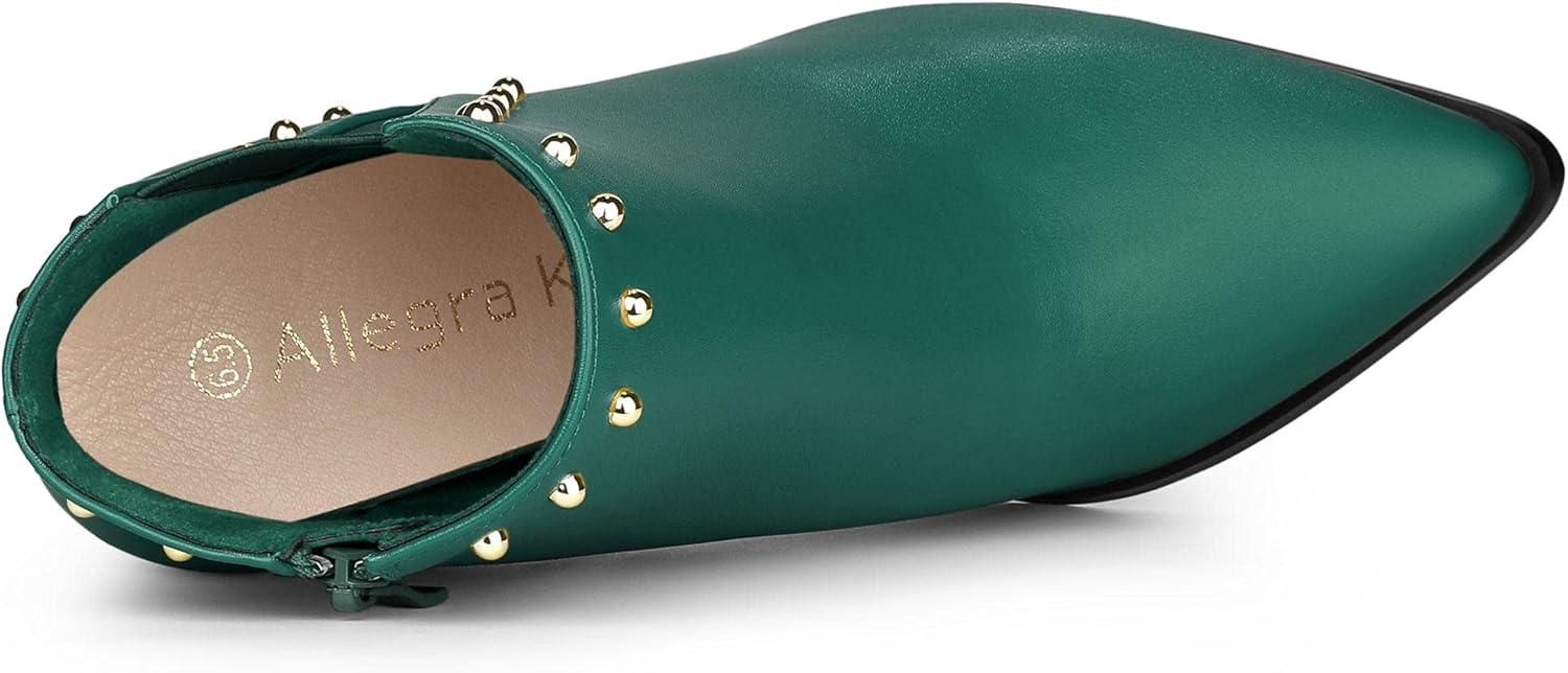 imageAllegra K Womens Pointed Toe Stiletto Heels Heel Chelsea Ankle BootsEmerald Green