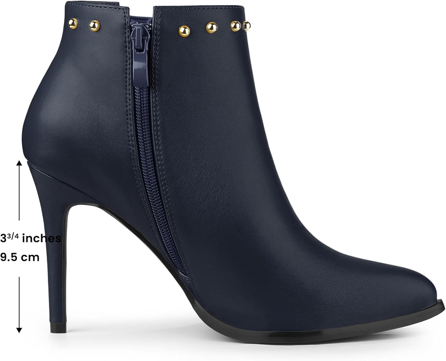 imageAllegra K Womens Pointed Toe Stiletto Heels Heel Chelsea Ankle BootsNavy Blue