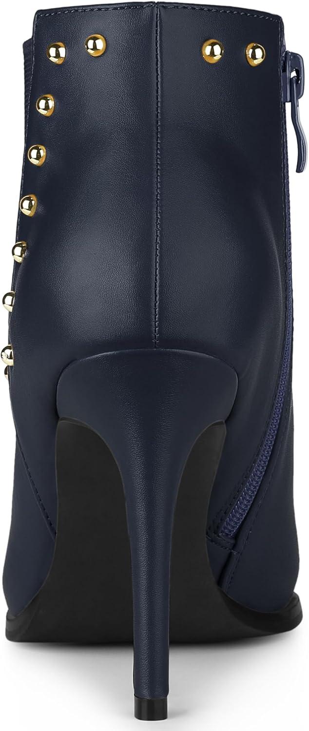 imageAllegra K Womens Pointed Toe Stiletto Heels Heel Chelsea Ankle BootsNavy Blue