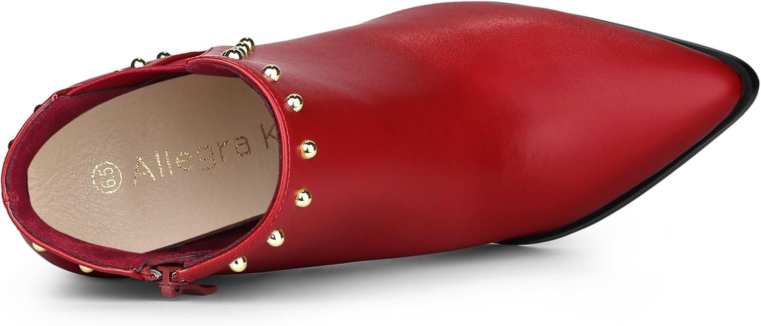 imageAllegra K Womens Pointed Toe Stiletto Heels Heel Chelsea Ankle BootsRed