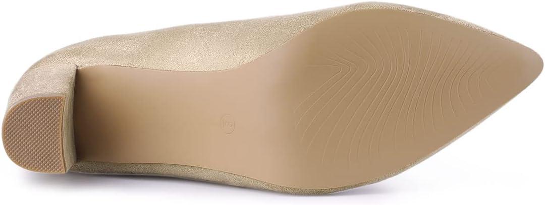 imageAllegra K Womens Pointed Toe Zipper Chunky Heels Ankle BootsBeige