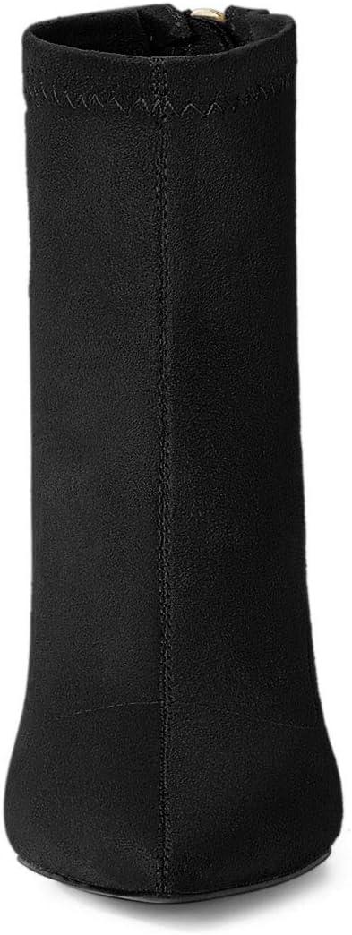 imageAllegra K Womens Pointed Toe Zipper Chunky Heels Ankle BootsBlack