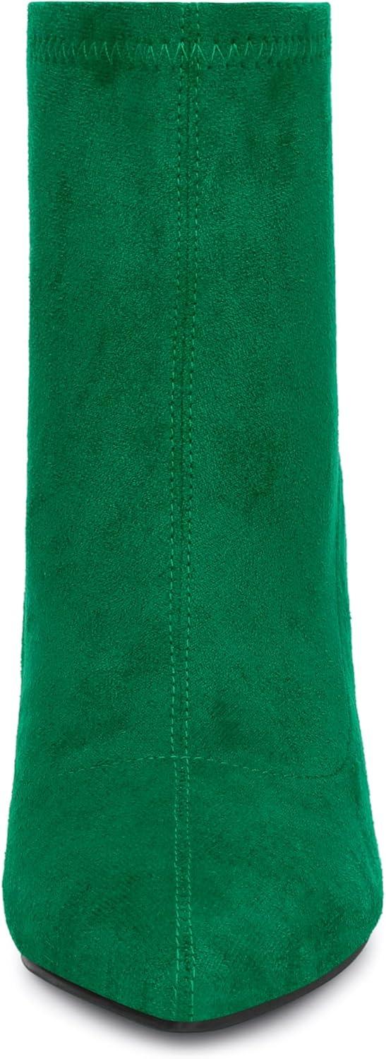 imageAllegra K Womens Pointed Toe Zipper Chunky Heels Ankle BootsEmerald Green