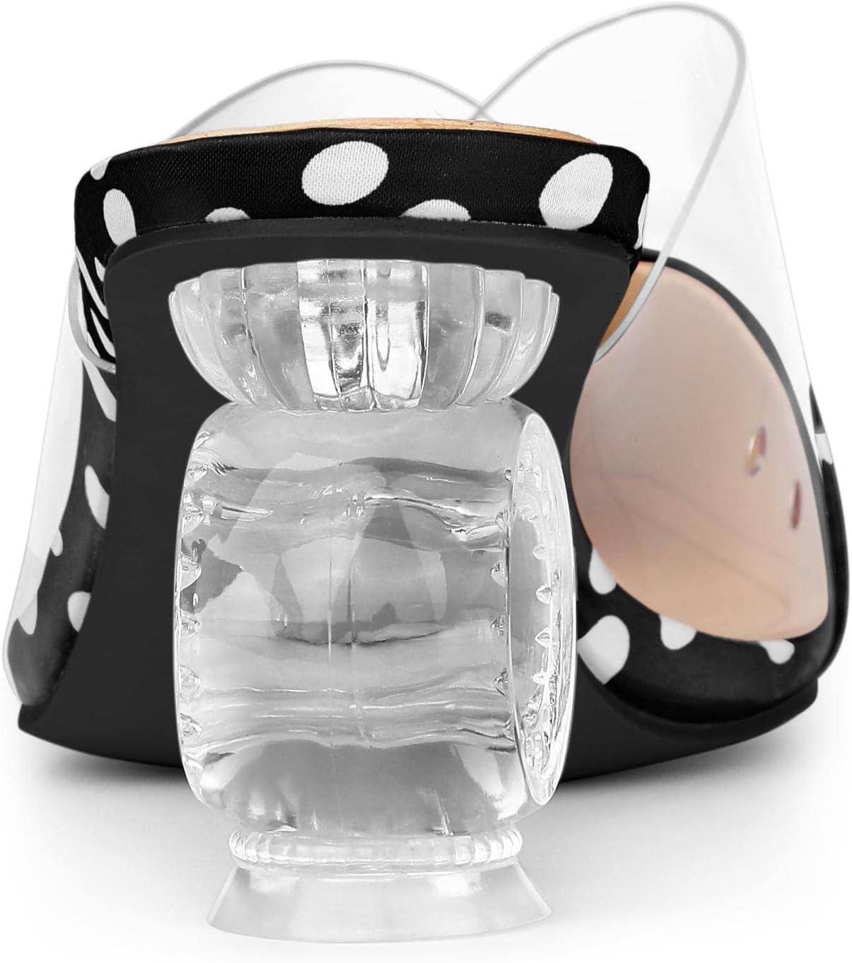 imageAllegra K Womens Polka Dots Clear Chunky Heels Slides MulesBlack