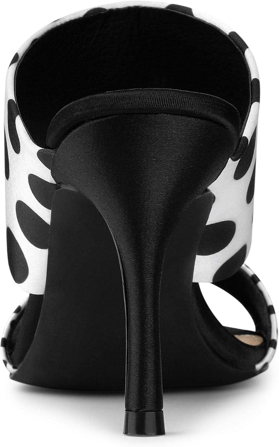 imageAllegra K Womens Polka Dots Stiletto Heel Slides SandalsBlack