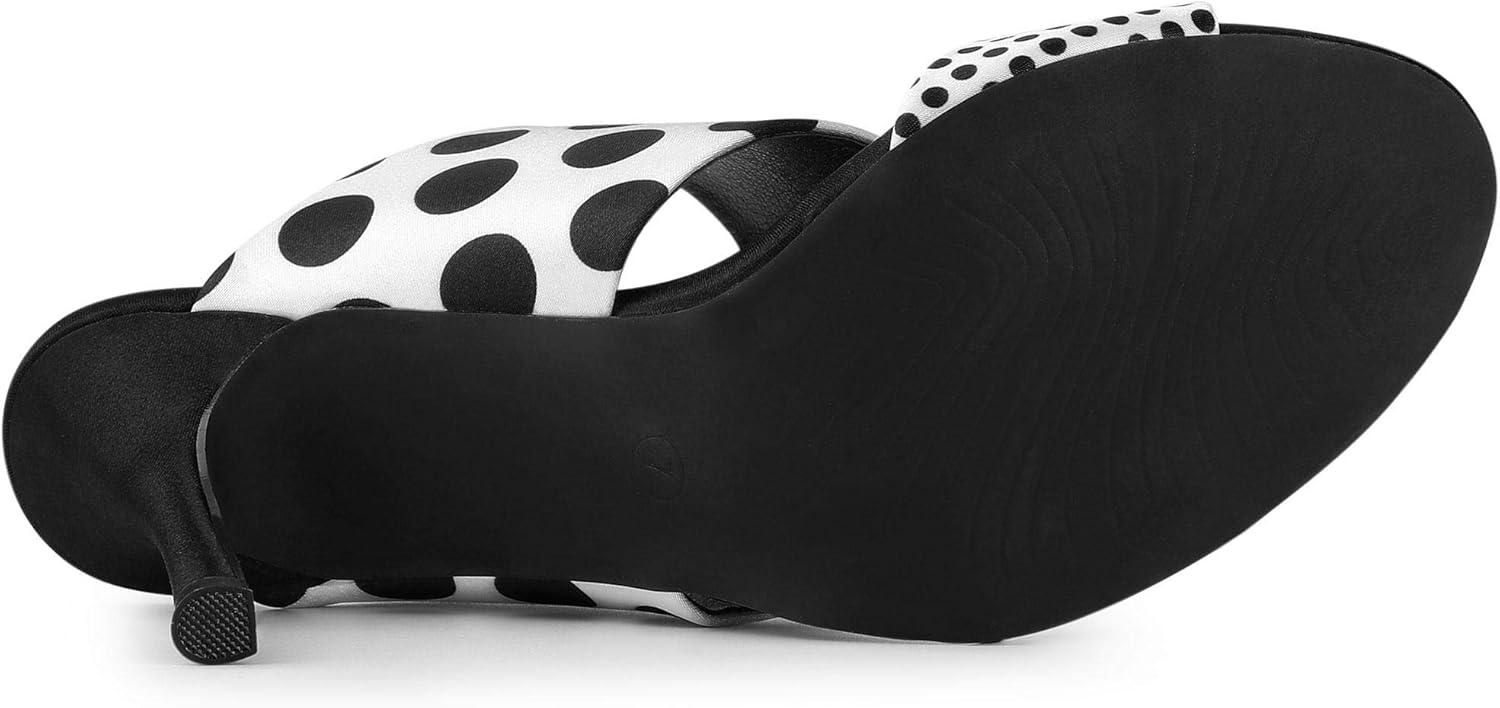 imageAllegra K Womens Polka Dots Stiletto Heel Slides SandalsBlack