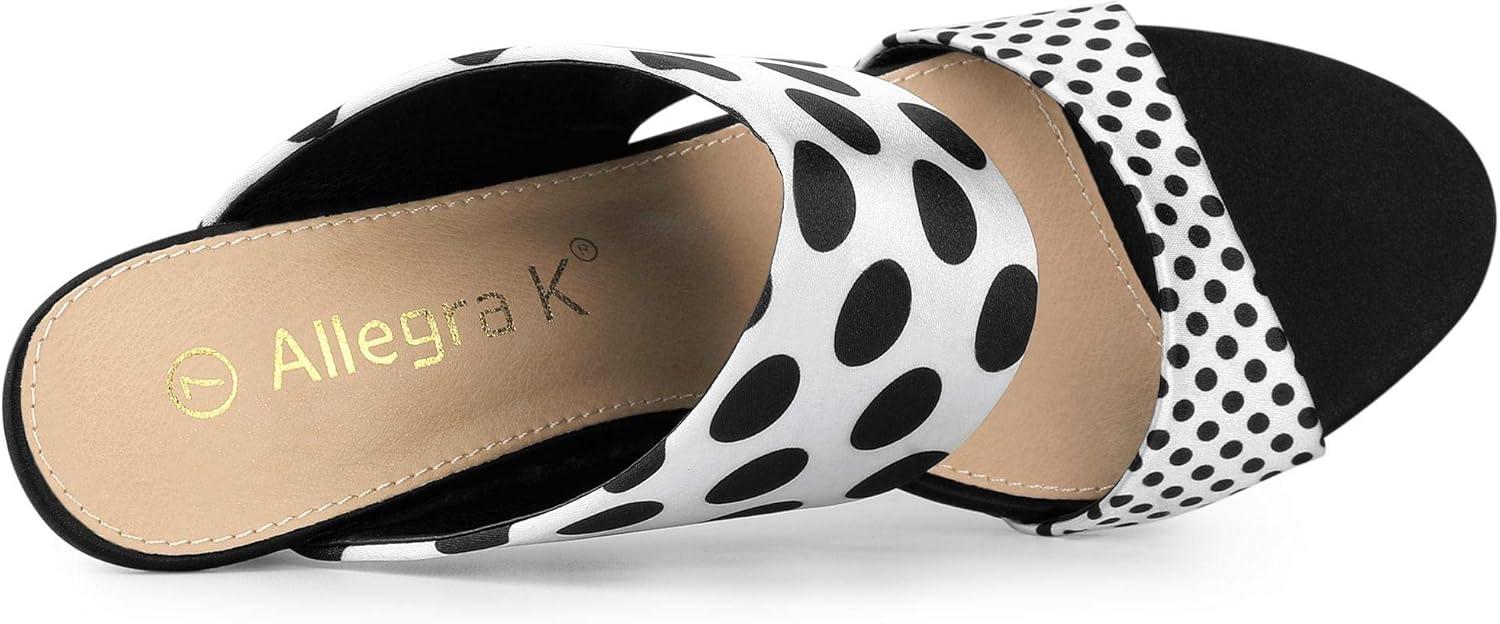 imageAllegra K Womens Polka Dots Stiletto Heel Slides SandalsBlack