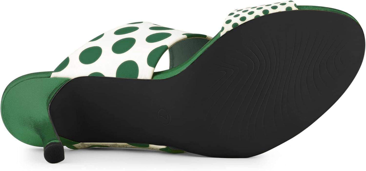 imageAllegra K Womens Polka Dots Stiletto Heel Slides SandalsDark Green