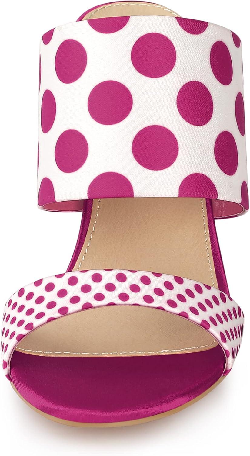 imageAllegra K Womens Polka Dots Stiletto Heel Slides SandalsHot Pink