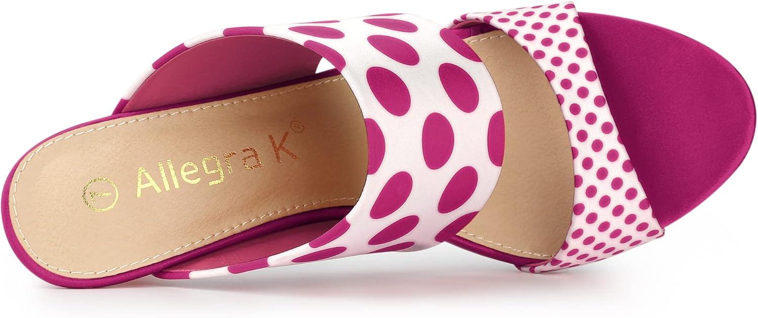 imageAllegra K Womens Polka Dots Stiletto Heel Slides SandalsHot Pink