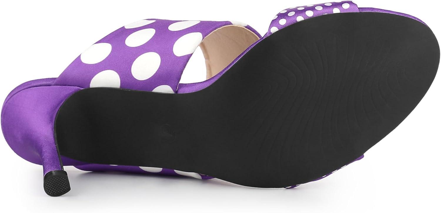 imageAllegra K Womens Polka Dots Stiletto Heel Slides SandalsPurple