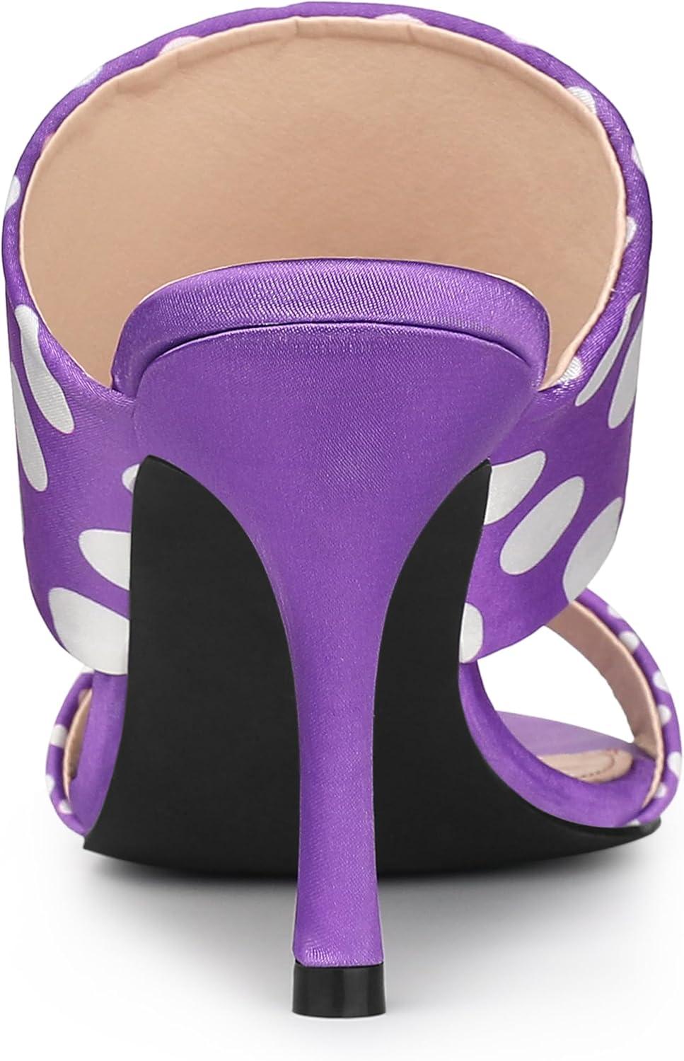 imageAllegra K Womens Polka Dots Stiletto Heel Slides SandalsPurple