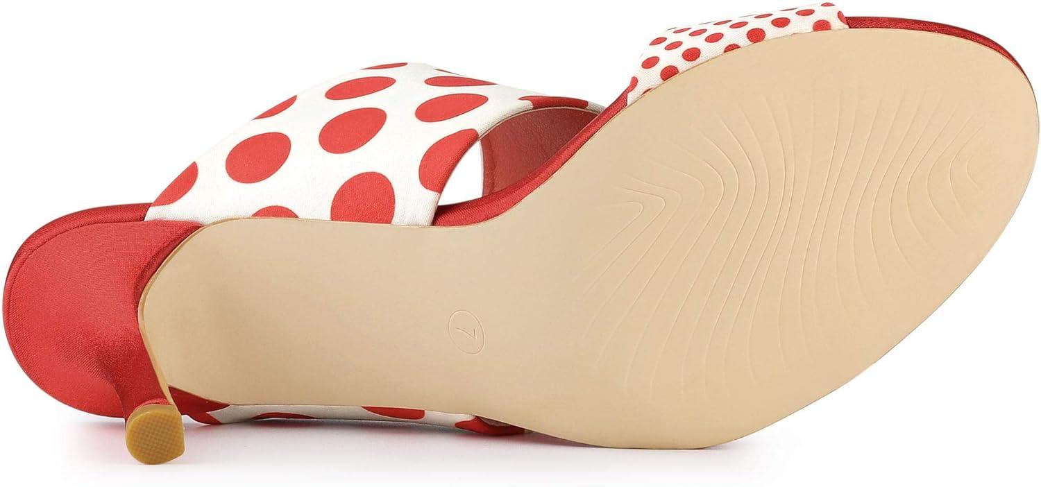 imageAllegra K Womens Polka Dots Stiletto Heel Slides SandalsRed