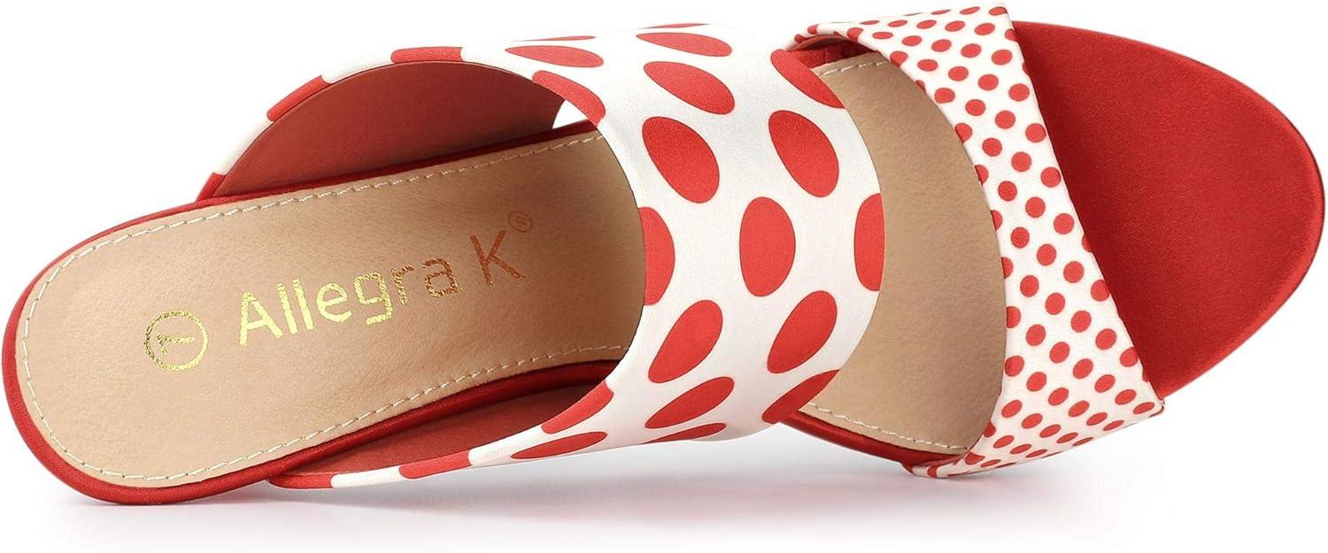 imageAllegra K Womens Polka Dots Stiletto Heel Slides SandalsRed