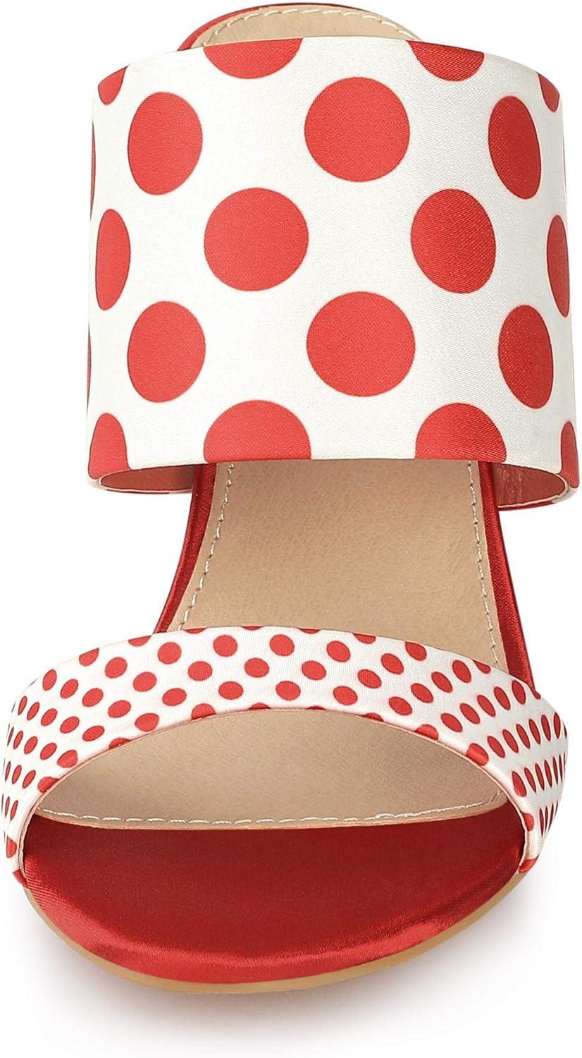 imageAllegra K Womens Polka Dots Stiletto Heel Slides SandalsRed