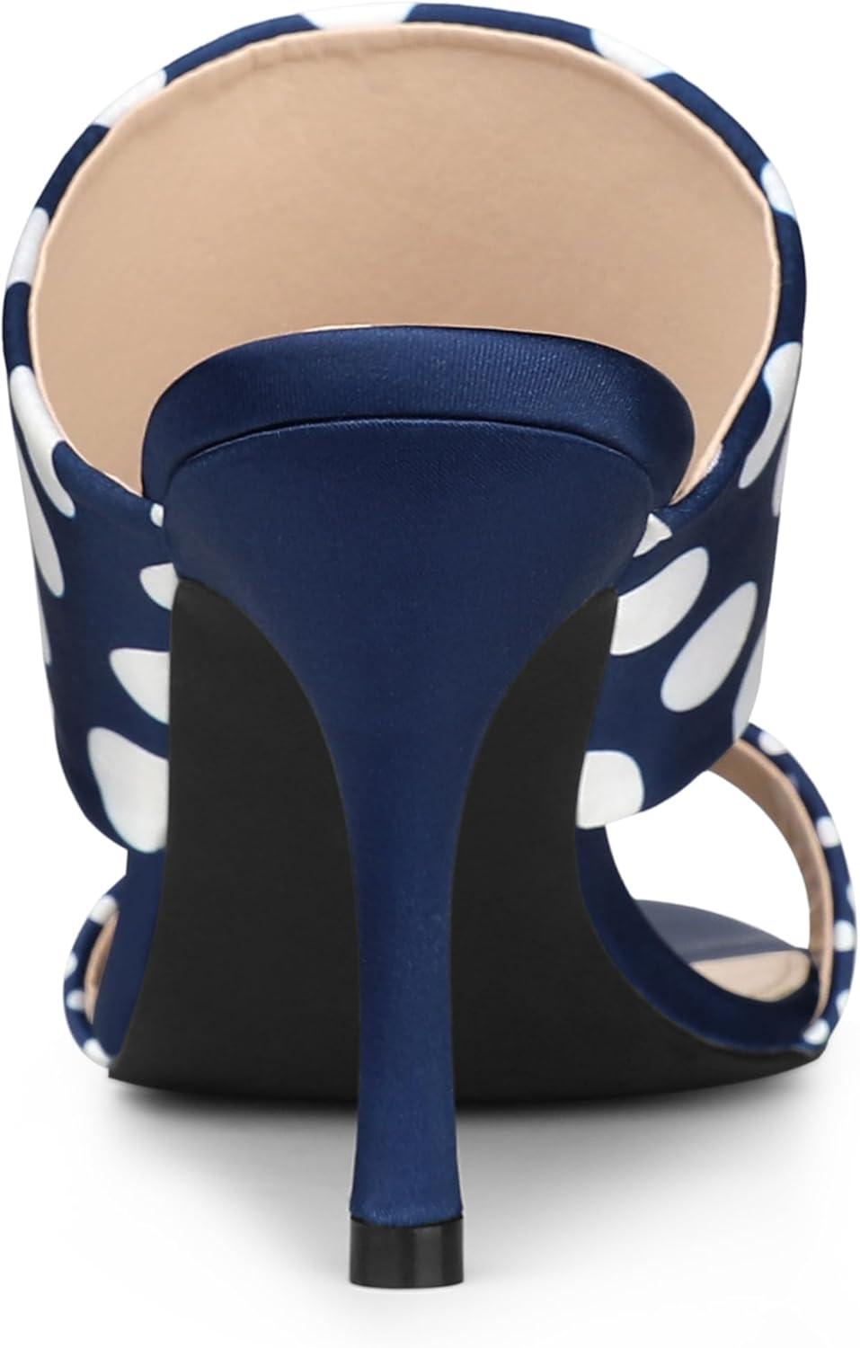 imageAllegra K Womens Polka Dots Stiletto Heel Slides SandalsRoyal Blue