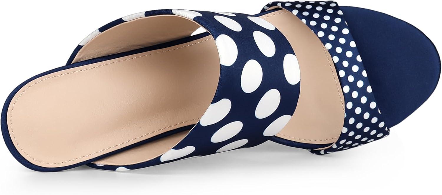 imageAllegra K Womens Polka Dots Stiletto Heel Slides SandalsRoyal Blue