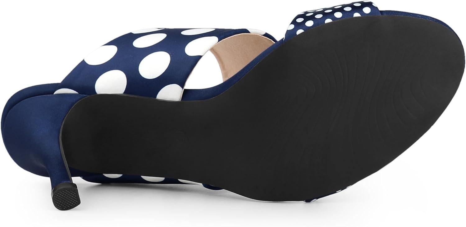 imageAllegra K Womens Polka Dots Stiletto Heel Slides SandalsRoyal Blue