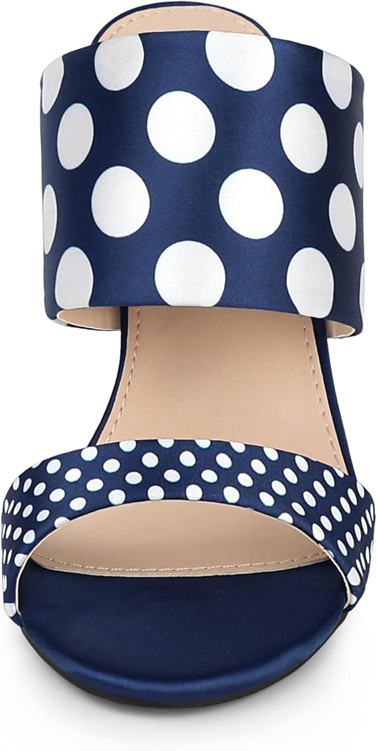 imageAllegra K Womens Polka Dots Stiletto Heel Slides SandalsRoyal Blue