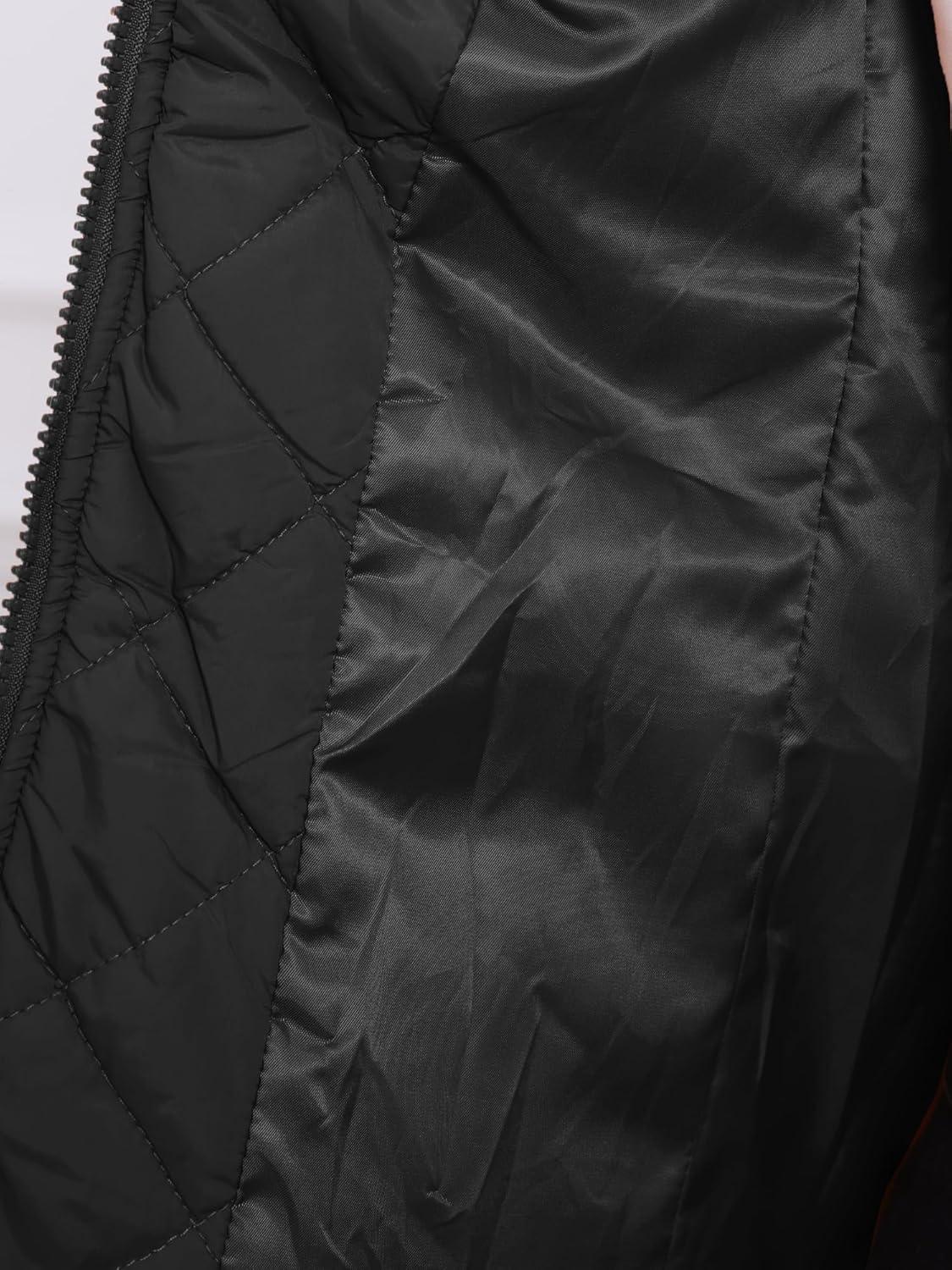 imageAllegra K Womens Puffer Vest Stand Collar Lightweight Gilet Quilted Zip VestBlack