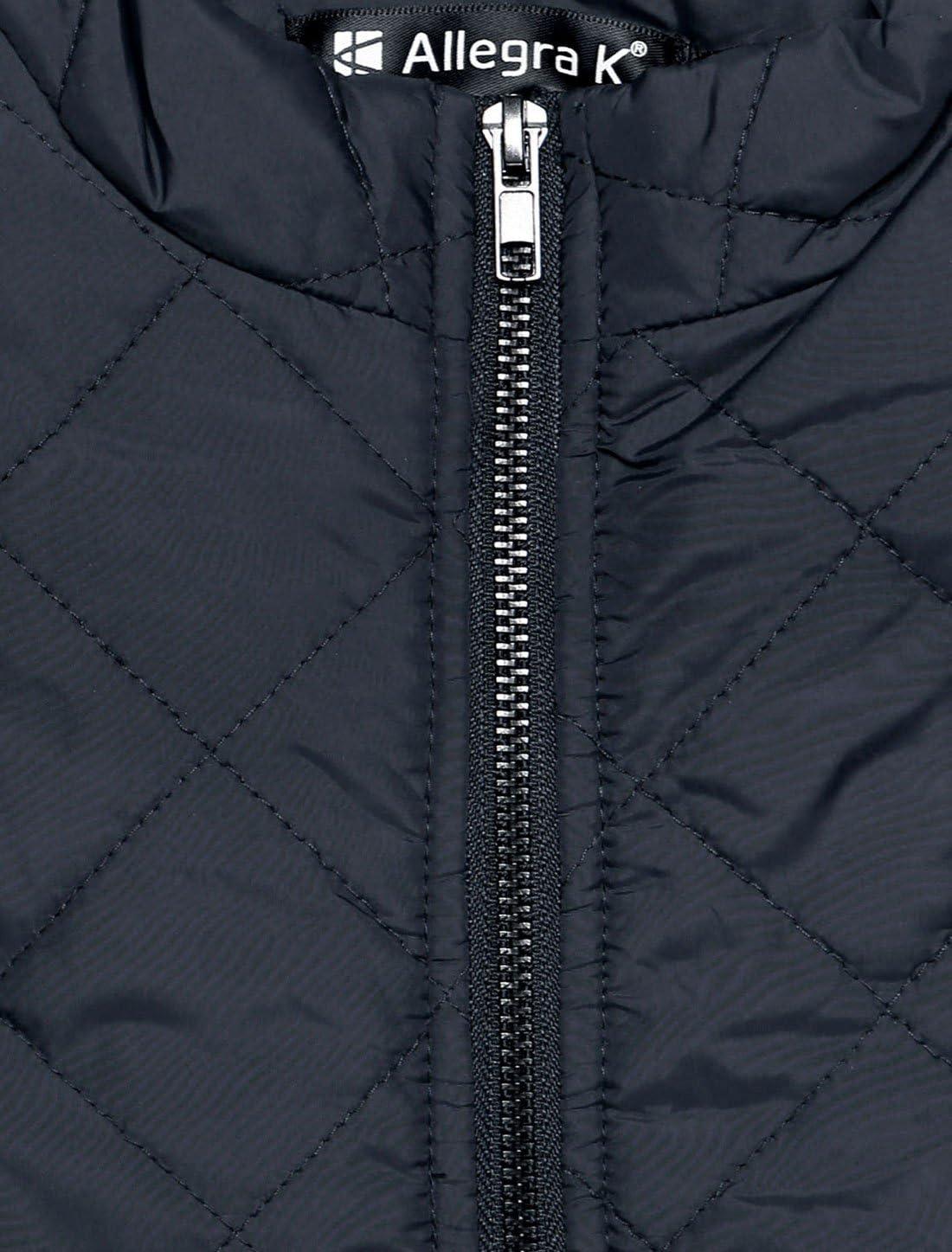 imageAllegra K Womens Puffer Vest Stand Collar Lightweight Gilet Quilted Zip VestDark Blue