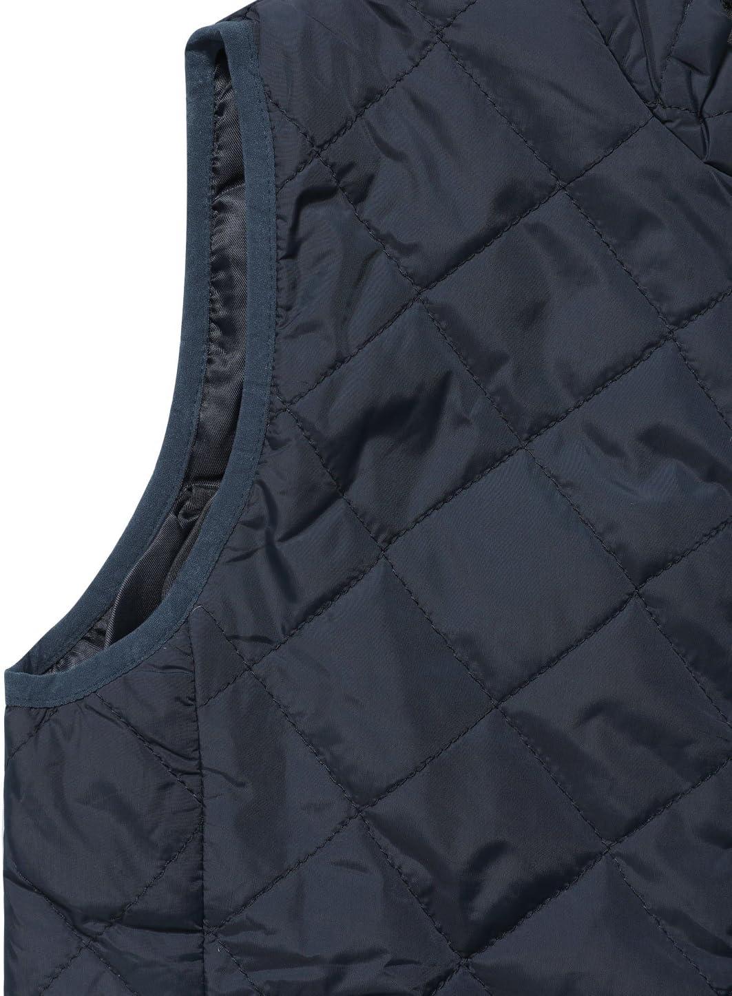 imageAllegra K Womens Puffer Vest Stand Collar Lightweight Gilet Quilted Zip VestDark Blue