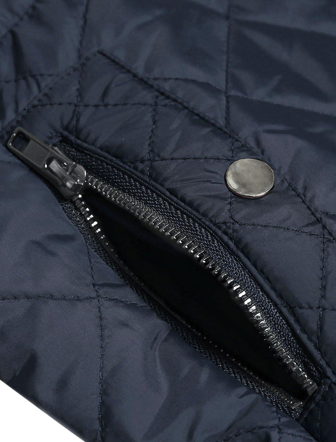 imageAllegra K Womens Puffer Vest Stand Collar Lightweight Gilet Quilted Zip VestDark Blue