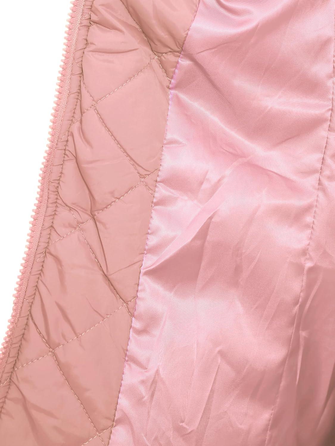 imageAllegra K Womens Puffer Vest Stand Collar Lightweight Gilet Quilted Zip VestDusty Rose