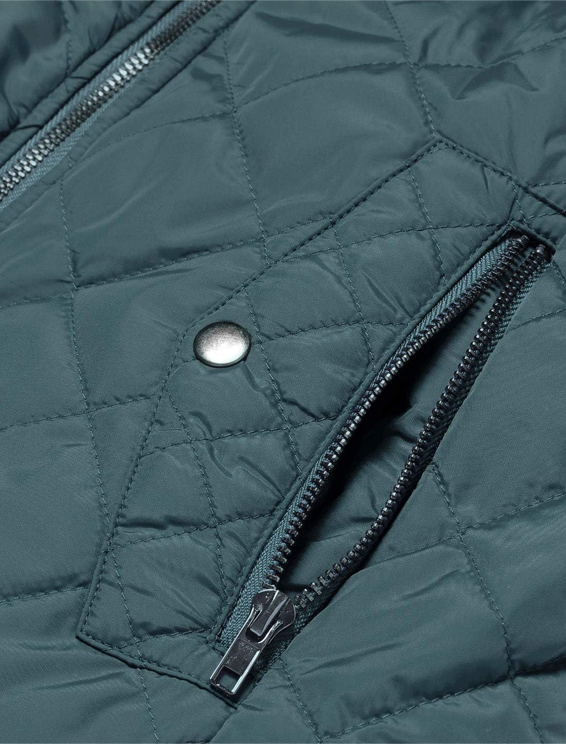 imageAllegra K Womens Puffer Vest Stand Collar Lightweight Gilet Quilted Zip VestForest Green