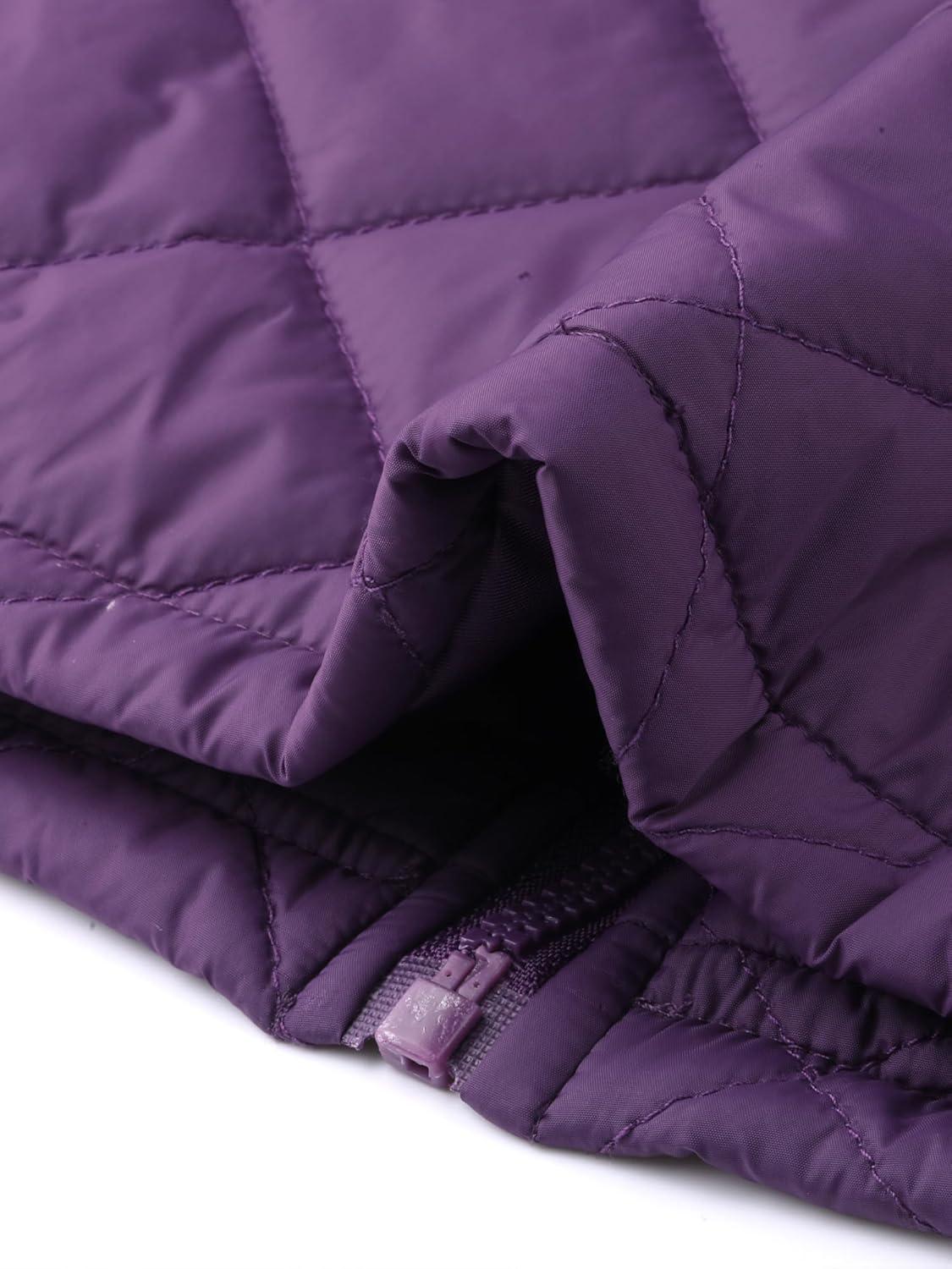 imageAllegra K Womens Puffer Vest Stand Collar Lightweight Gilet Quilted Zip VestPurple