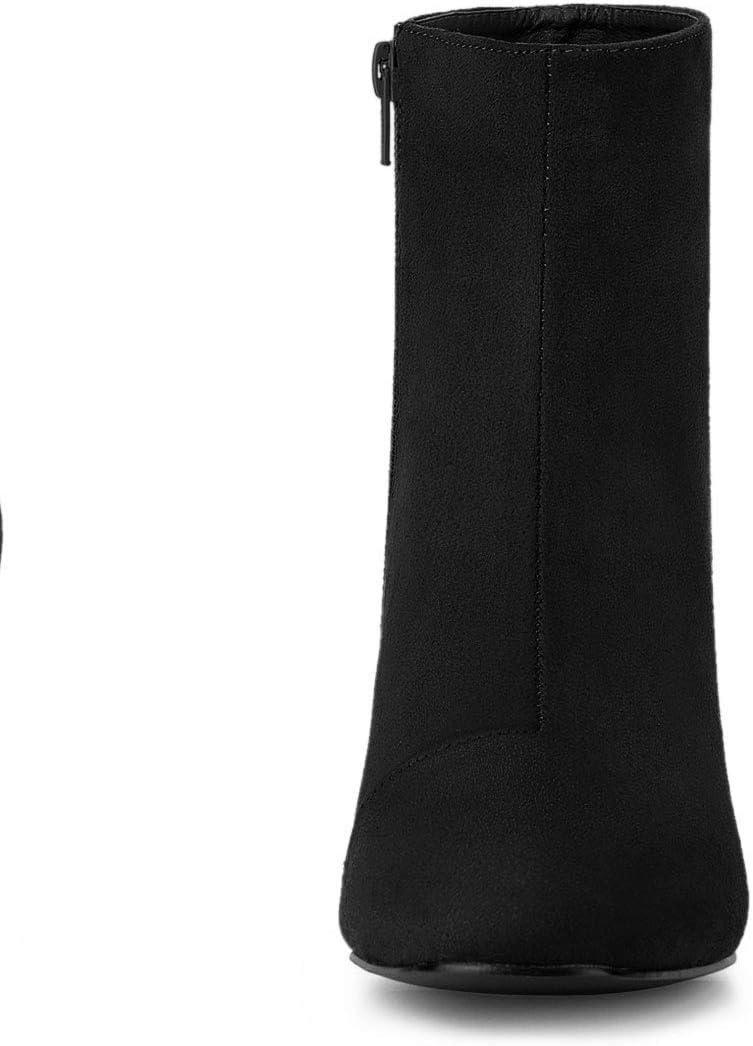 imageAllegra K Womens Side Zip Chunky Heels Ankle BootsBlack
