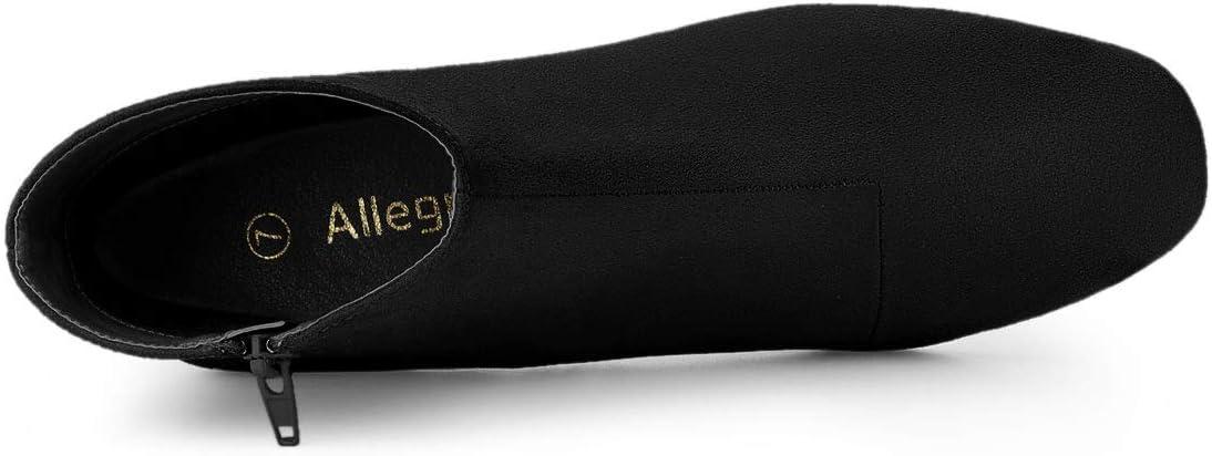 imageAllegra K Womens Side Zip Chunky Heels Ankle BootsBlack