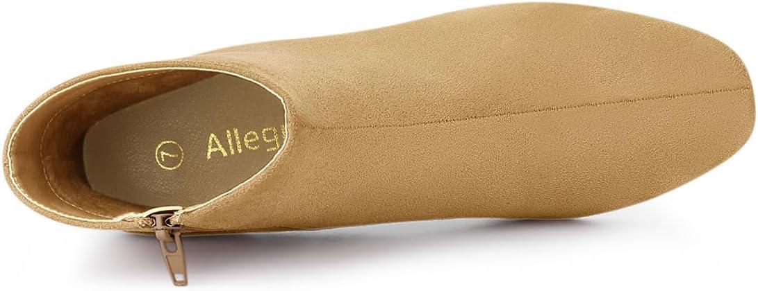imageAllegra K Womens Side Zip Chunky Heels Ankle BootsCamel