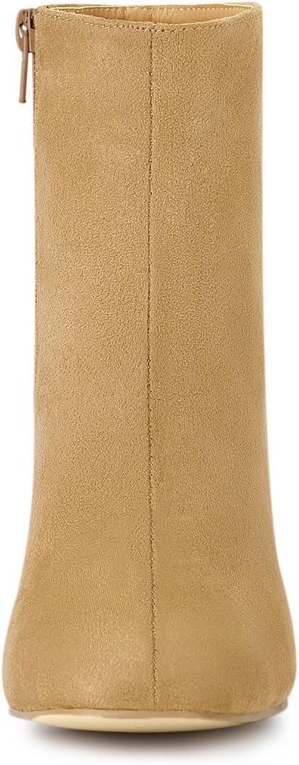imageAllegra K Womens Side Zip Chunky Heels Ankle BootsCamel