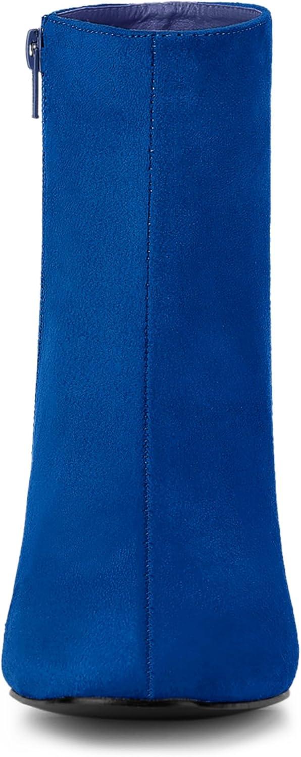 imageAllegra K Womens Side Zip Chunky Heels Ankle BootsDark Blue