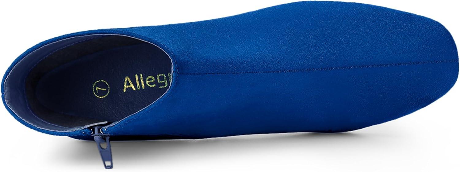 imageAllegra K Womens Side Zip Chunky Heels Ankle BootsDark Blue