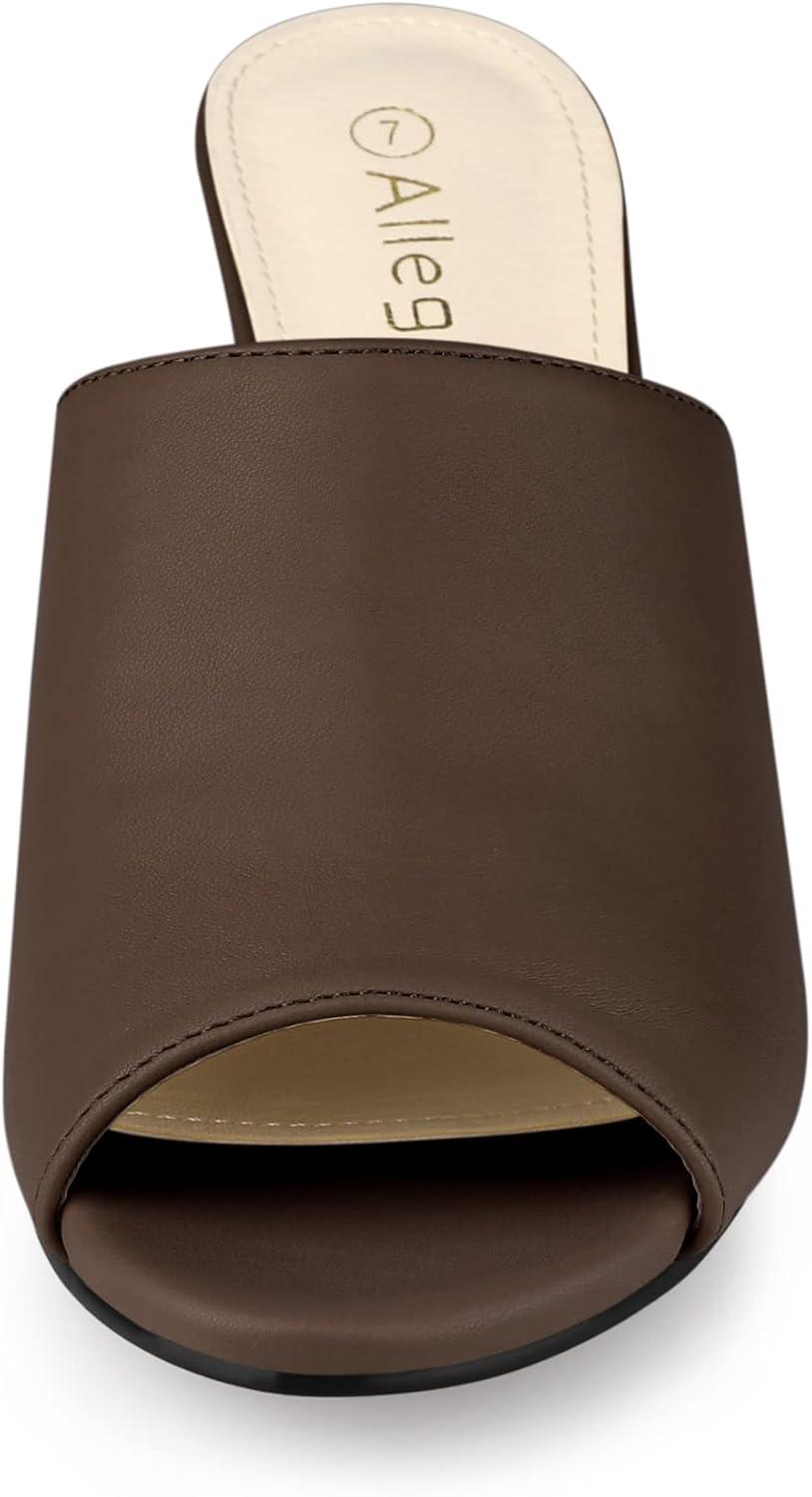 imageAllegra K Womens Slip on Block Heel Slide SandalsCoffee