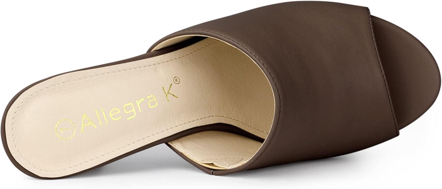 imageAllegra K Womens Slip on Block Heel Slide SandalsCoffee