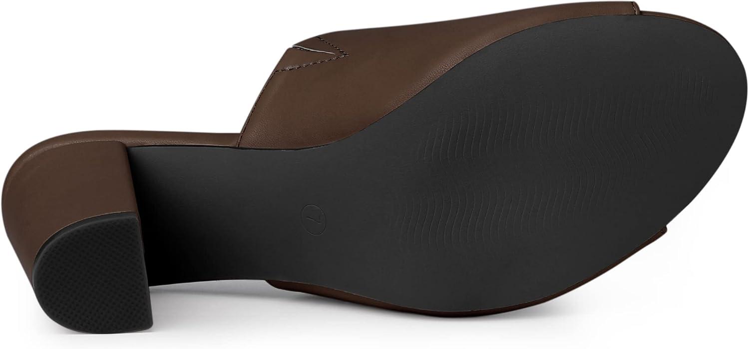 imageAllegra K Womens Slip on Block Heel Slide SandalsCoffee