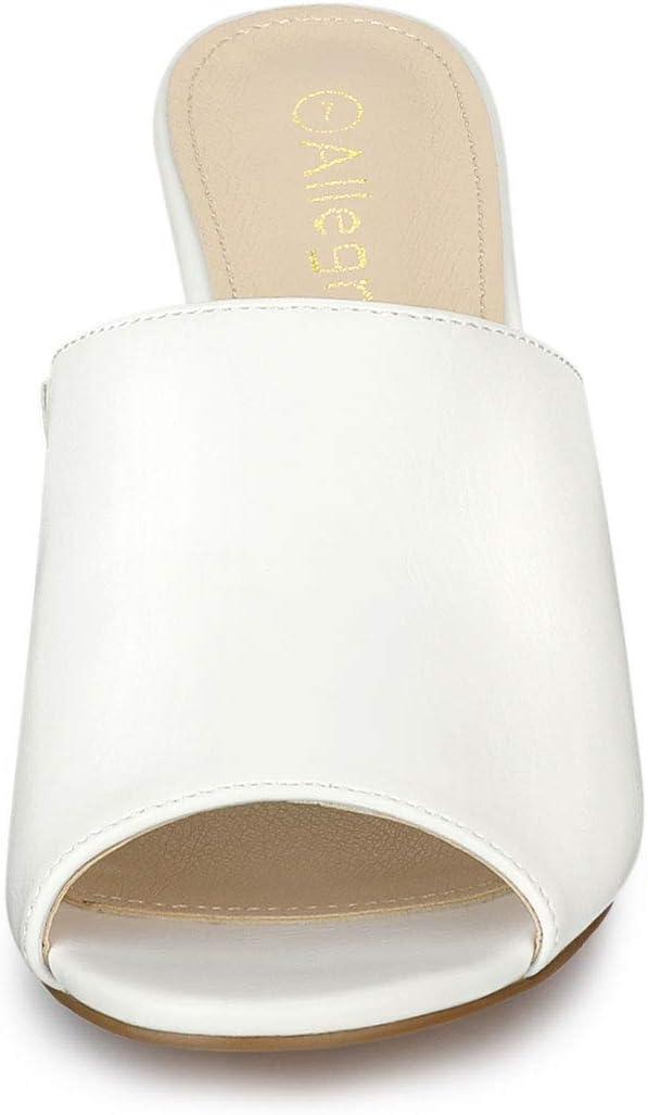 imageAllegra K Womens Slip on Block Heel Slide SandalsWhite