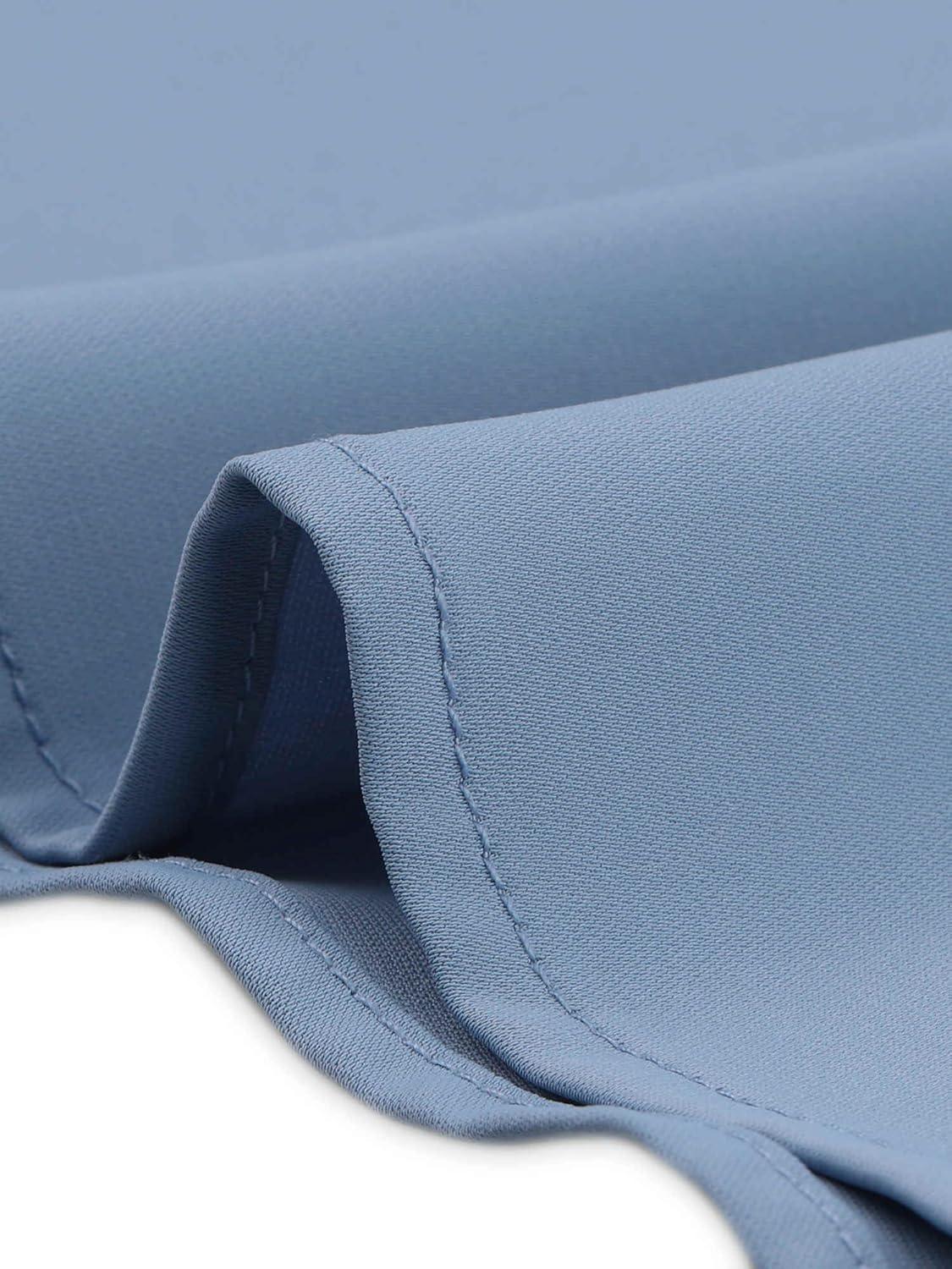 imageAllegra K Work Blouses for Women Stand Collar Long Sleeve Ruched Dressy Business Casual Work ShirtGrey Blue