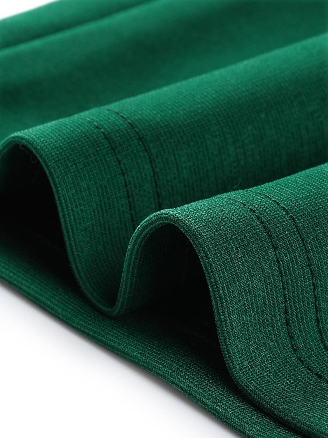 imageAllegra K Work Office Dress for Womens 34 Sleeve Belted Sweetheart Neck Sheath DressDark Green