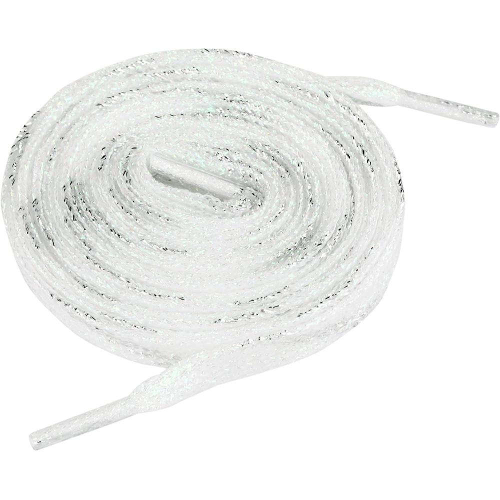 imageAllegra K Metallic Shoelaces Sparkly Glitter Shoe Strings Shiny Flat Shoe Laces for SneakersSilver
