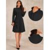 imageAllegra K 2024 Fall Long Sleeve Dress for Womens Collar Tie Mock Neck a Line Elegant Midi DressesBlack