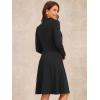 imageAllegra K 2024 Fall Long Sleeve Dress for Womens Collar Tie Mock Neck a Line Elegant Midi DressesBlack