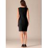 imageAllegra K Business Casual Dress for Womens Boat Neck Sleeveless Ruched Office Summer Pencil DressesBlack